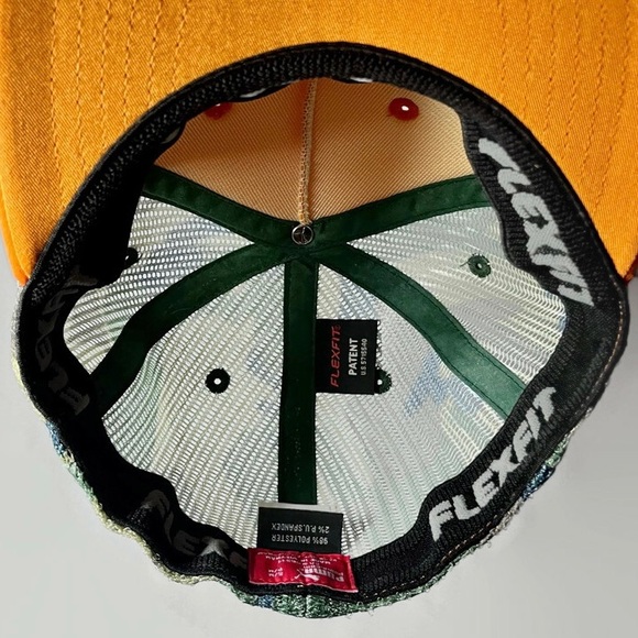 Puma Flexfit | Camo Hunter Orange Trucker Baseball Cap | Size S/M - Picture 6 of 9